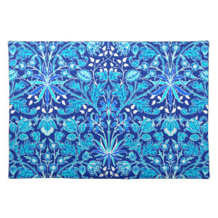 William Morris Hyacinth Print, Cerulean Blue Cloth Placemat