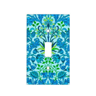 William Morris Hyacinth Print, Cerulean Blue Light Switch Cover