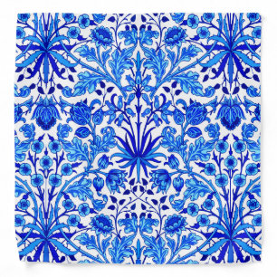 William Morris Hyacinth Print, Cobalt Blue & White Bandana