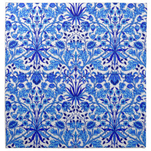 William Morris Hyacinth Print, Cobalt Blue & White Cloth Napkin