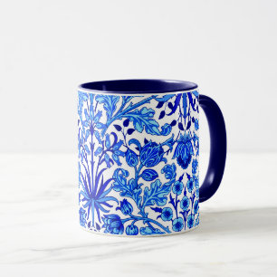 William Morris Hyacinth Print, Cobalt Blue & White Mug