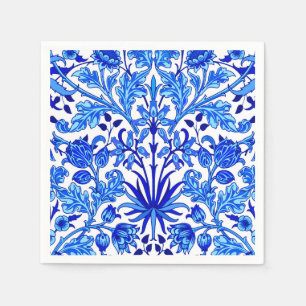 William Morris Hyacinth Print, Cobalt Blue & White Napkins