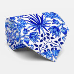 William Morris Hyacinth Print, Cobalt Blue &amp; White Neck Tie at Zazzle