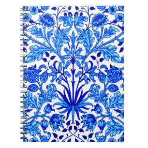 William Morris Hyacinth Print, Cobalt Blue & White Notebook