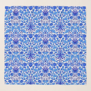 William Morris Hyacinth Print, Cobalt Blue & White Scarf