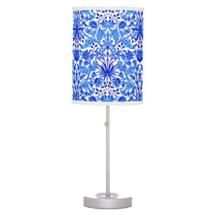 William Morris Hyacinth Print, Cobalt Blue & White Table Lamp