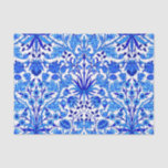William Morris Hyacinth Print, Cobalt Blue &amp; White Tissue Paper