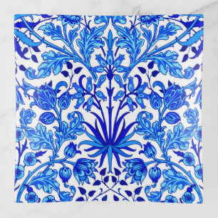 William Morris Hyacinth Print, Cobalt Blue & White Trinket Tray