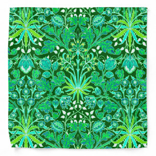 William Morris Hyacinth Print, Emerald Green Bandana