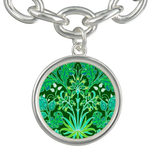 William Morris Hyacinth Print Emerald Green Bracelet