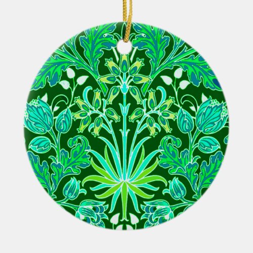 William Morris Hyacinth Print Emerald Green Ceramic Ornament