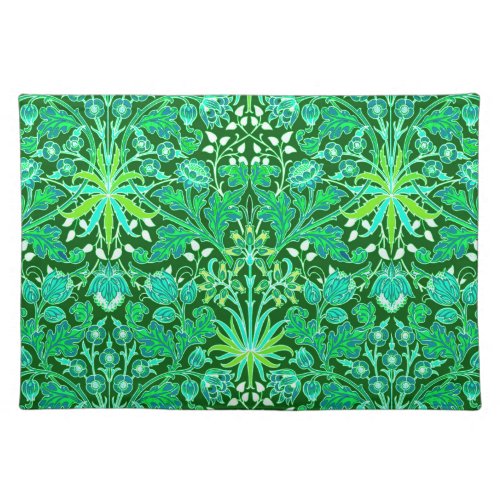 William Morris Hyacinth Print Emerald Green  Cloth Placemat