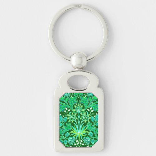 William Morris Hyacinth Print Emerald Green Keychain