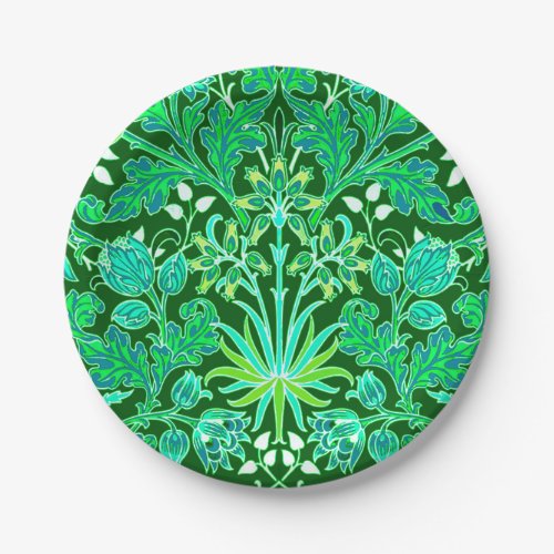 William Morris Hyacinth Print Emerald Green Paper Plates