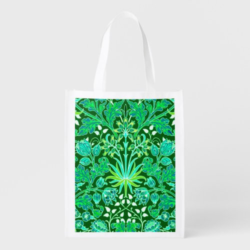 William Morris Hyacinth Print Emerald Green Reusable Grocery Bag