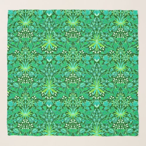 William Morris Hyacinth Print Emerald Green Scarf