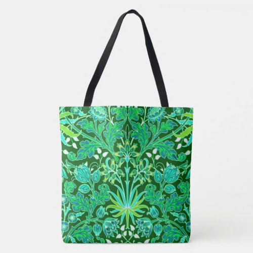 William Morris Hyacinth Print Emerald Green Tote Bag
