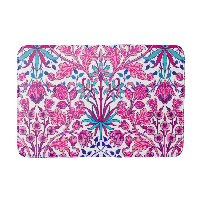 William Morris Hyacinth Print, Fuchsia Pink Bathroom Mat (Front)