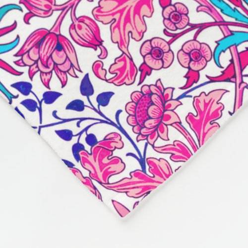 William Morris Hyacinth Print Fuchsia Pink Fleece Blanket