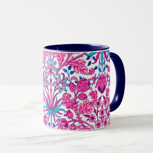 William Morris Hyacinth Print Fuchsia Pink Mug