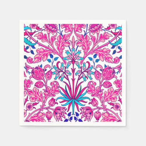 William Morris Hyacinth Print Fuchsia Pink Napkins