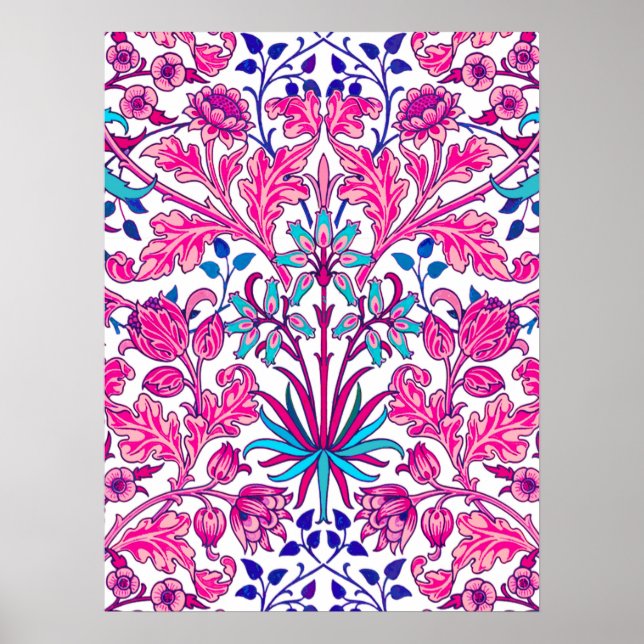 William Morris Hyacinth Print, Fuchsia Pink Poster (Front)