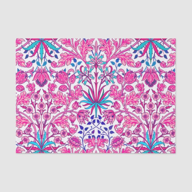 William Morris Hyacinth Print, Fuchsia Pink Tissue Paper (Front)