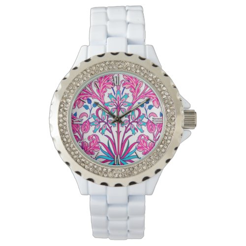 William Morris Hyacinth Print Fuchsia Pink Watch