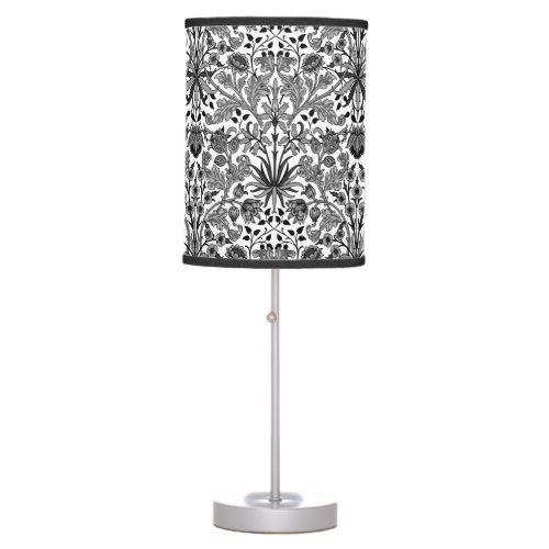 William Morris Hyacinth Print Gray Black  White Table Lamp