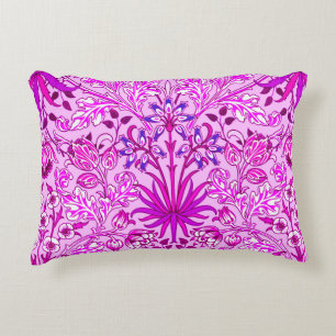 William Morris Hyacinth Print, Lavender and Violet Decorative Pillow