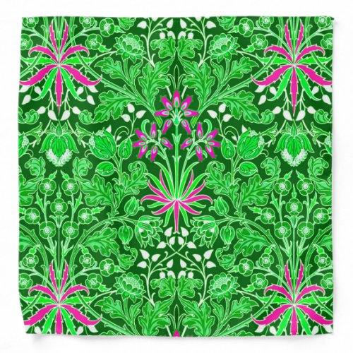 William Morris Hyacinth Print Lime  Emerald Green Bandana