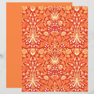 William Morris Hyacinth Print, Mandarin Orange