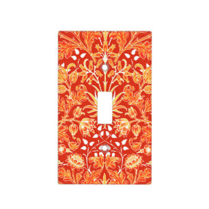William Morris Hyacinth Print, Mandarin Orange  Light Switch Cover