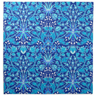 William Morris Hyacinth Print, Navy & Cobalt Blue Cloth Napkin