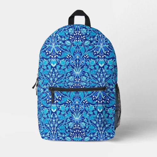 William Morris Hyacinth Print Navy  Cobalt Blue Printed Backpack
