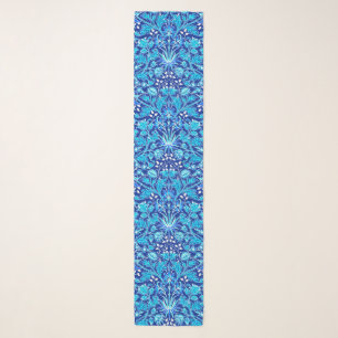 William Morris Hyacinth Print, Navy & Cobalt Blue Scarf