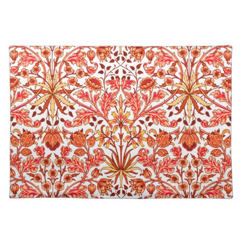 William Morris Hyacinth Print Orange and Rust Cloth Placemat