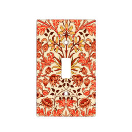 William Morris Hyacinth Print, Orange and Rust Light Switch Cover