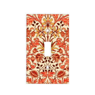 William Morris Hyacinth Print, Orange and Rust Light Switch Cover