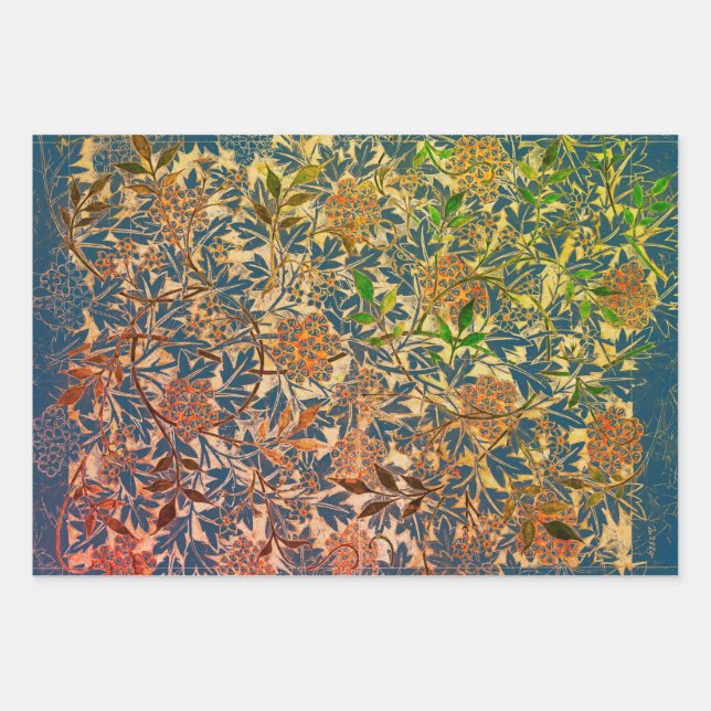 William Morris IN BLUE WRAPPING PAPER FLAT SHEETS (Front)