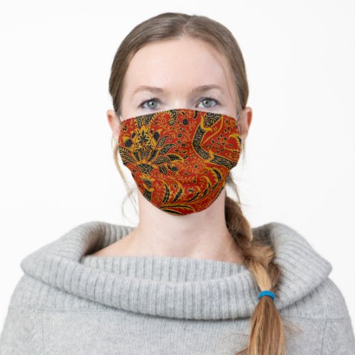 William Morris India Red Floral Adult Cloth Face Mask