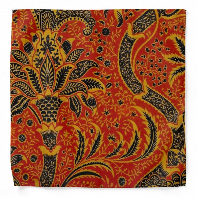 William Morris India Red Floral Bandana (Front)