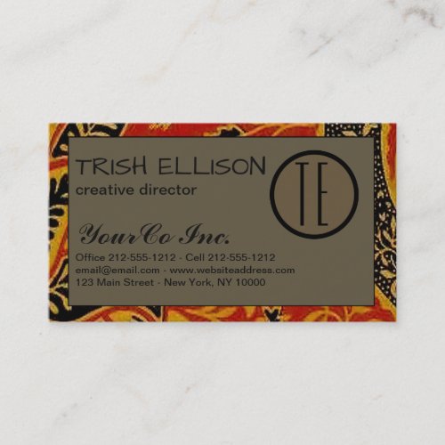 William Morris India Red Floral Business Card