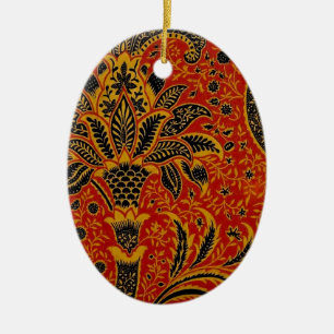 William Morris India Red Floral Ceramic Ornament