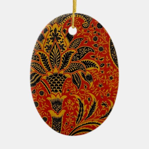 William Morris India Red Floral Ceramic Ornament