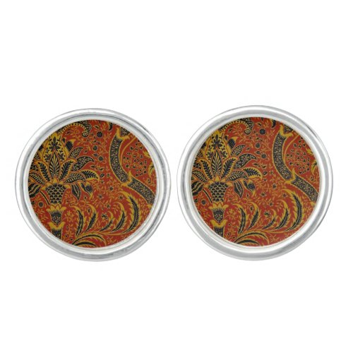 William Morris India Red Floral Cufflinks