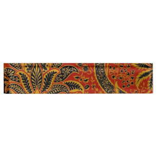 William Morris India Red Floral Desk Name Plate