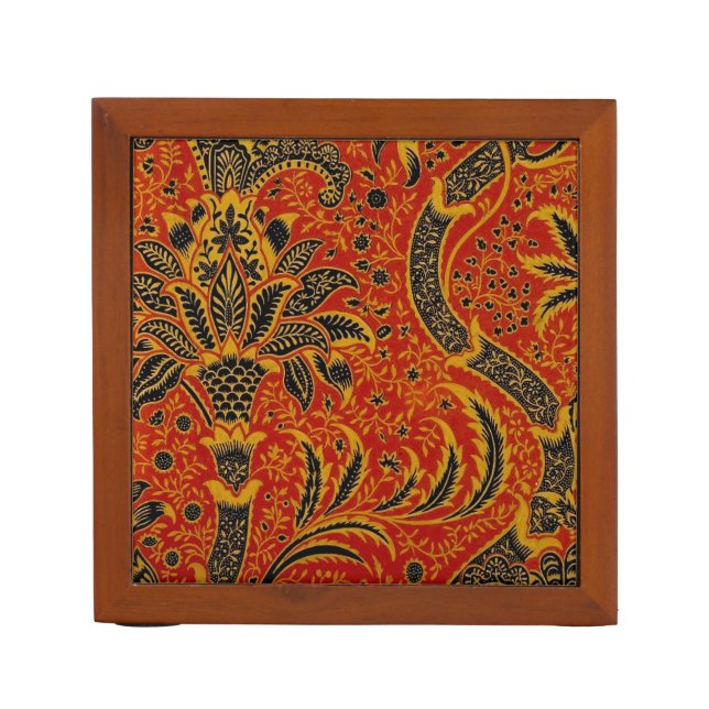 William Morris India Red Floral Desk Organizer (Front)