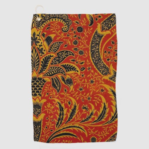 William Morris India Red Floral Golf Towel