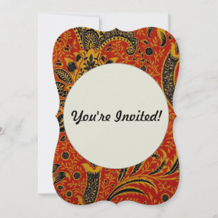 William Morris India Red Floral Invitation